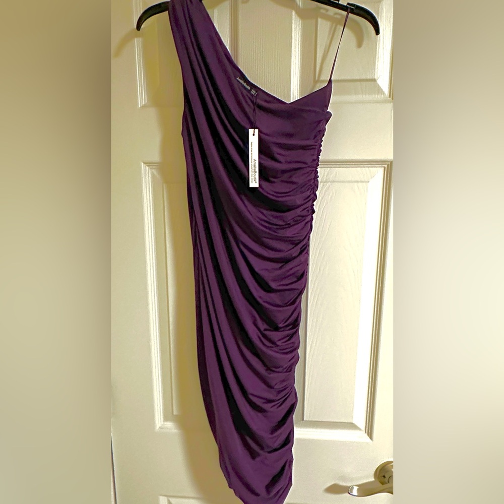 Elegant One-Shoulder Purple Dress